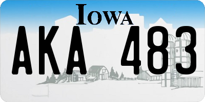 IA license plate AKA483