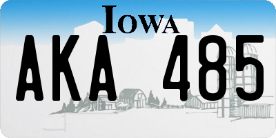 IA license plate AKA485