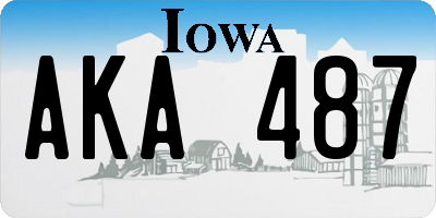 IA license plate AKA487