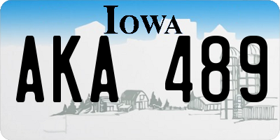 IA license plate AKA489