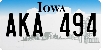 IA license plate AKA494