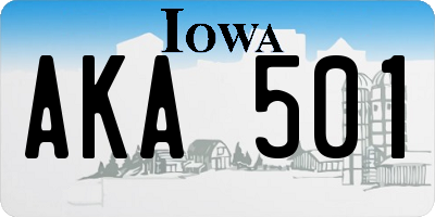 IA license plate AKA501