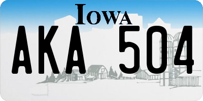 IA license plate AKA504