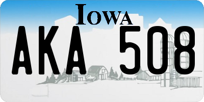 IA license plate AKA508