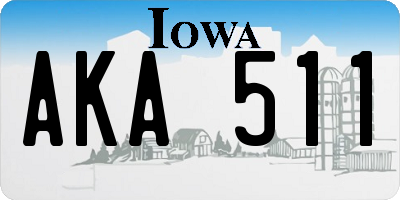 IA license plate AKA511