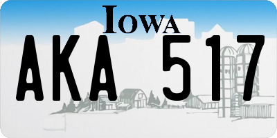 IA license plate AKA517