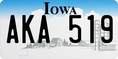 IA license plate AKA519