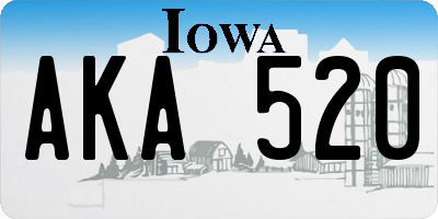 IA license plate AKA520