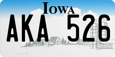 IA license plate AKA526