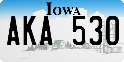 IA license plate AKA530