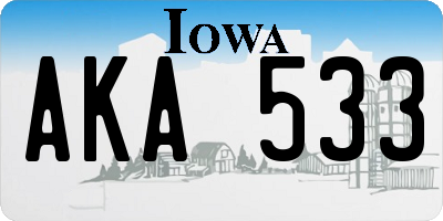 IA license plate AKA533