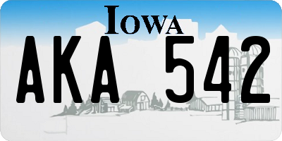 IA license plate AKA542