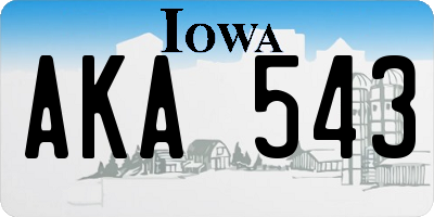 IA license plate AKA543