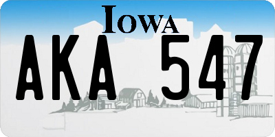 IA license plate AKA547