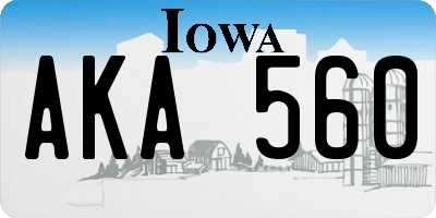 IA license plate AKA560