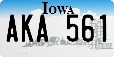 IA license plate AKA561