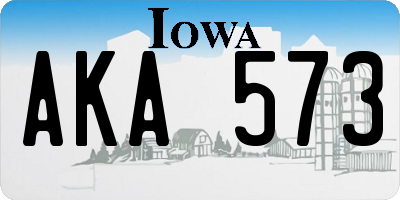 IA license plate AKA573