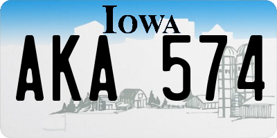 IA license plate AKA574