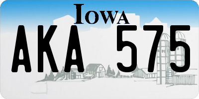 IA license plate AKA575