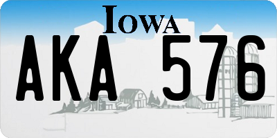 IA license plate AKA576