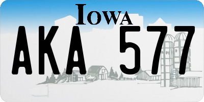 IA license plate AKA577
