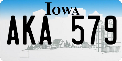 IA license plate AKA579