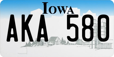 IA license plate AKA580
