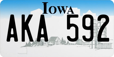 IA license plate AKA592