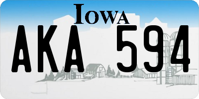 IA license plate AKA594