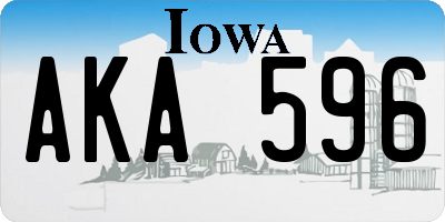 IA license plate AKA596