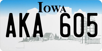 IA license plate AKA605