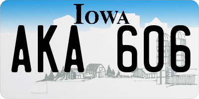 IA license plate AKA606