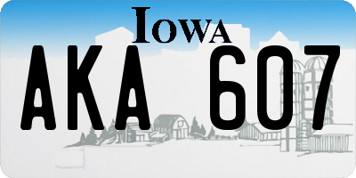 IA license plate AKA607