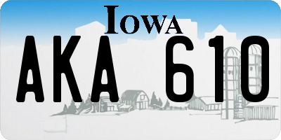 IA license plate AKA610