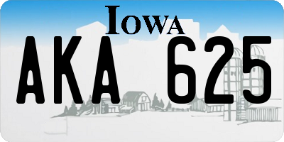 IA license plate AKA625