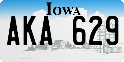 IA license plate AKA629