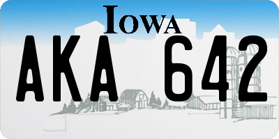 IA license plate AKA642