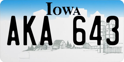 IA license plate AKA643