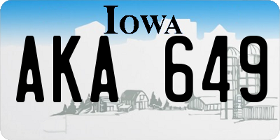IA license plate AKA649