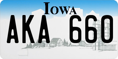 IA license plate AKA660