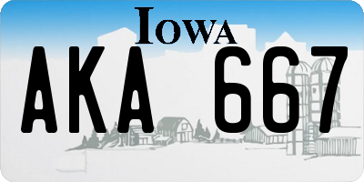 IA license plate AKA667