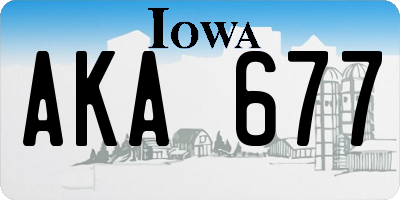 IA license plate AKA677