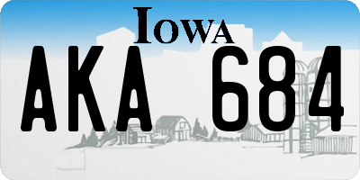 IA license plate AKA684
