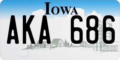 IA license plate AKA686