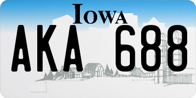 IA license plate AKA688
