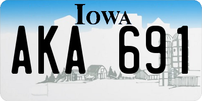 IA license plate AKA691