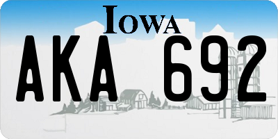 IA license plate AKA692