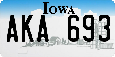 IA license plate AKA693