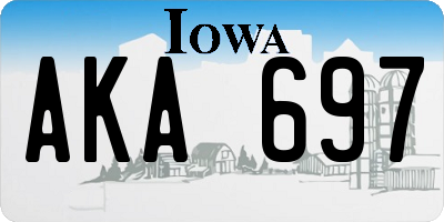 IA license plate AKA697