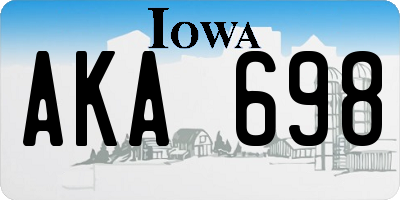 IA license plate AKA698